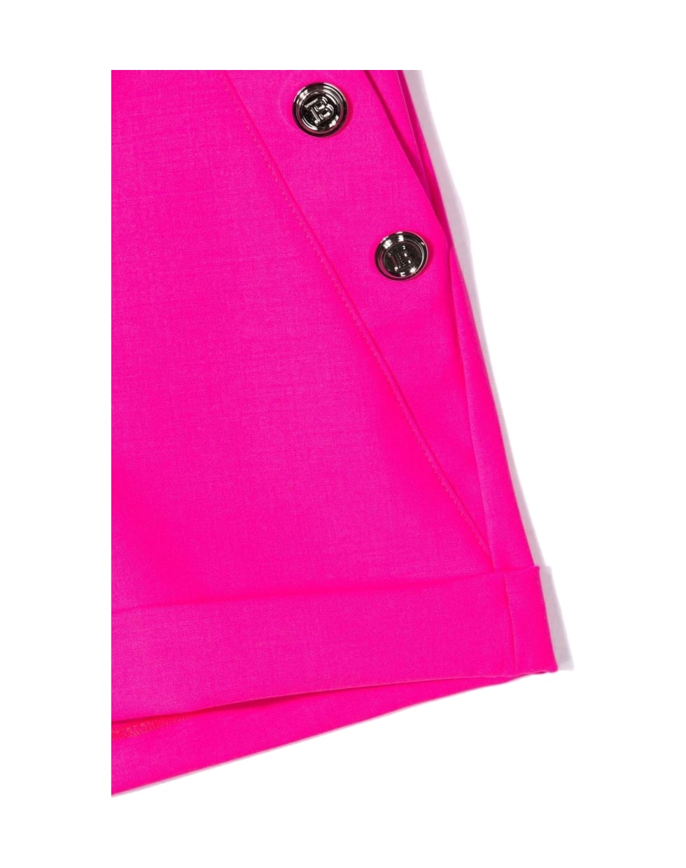 Balmain Fuschia Pink Virgin Wool Tailored Shorts - Fuxia