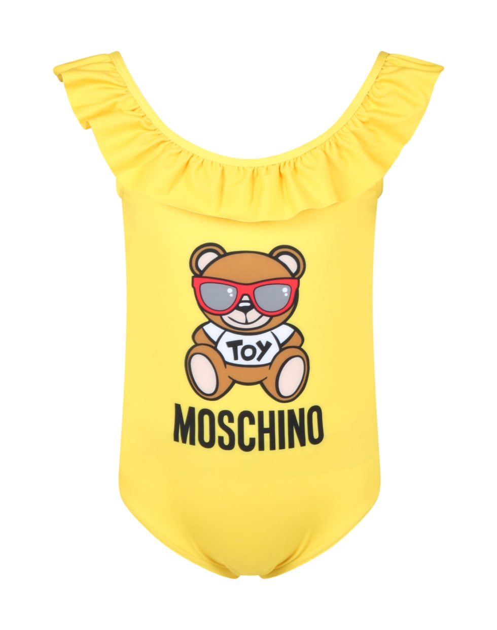 Moschino Yellow Swimsuit For Girl With Teddy Bear - Yellow