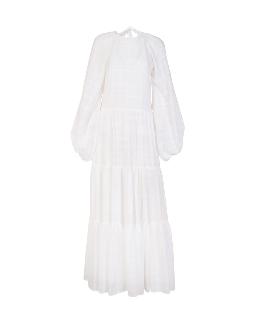 WANDERING Striped Muslin Long Dress - OFF WHITE