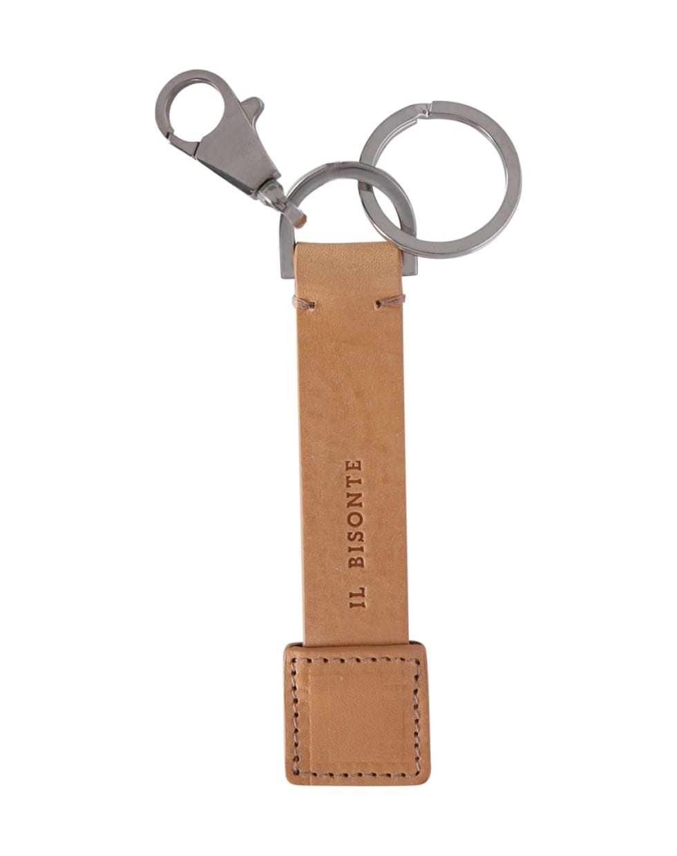 Il Bisonte Leather Key Ring - BEIGE