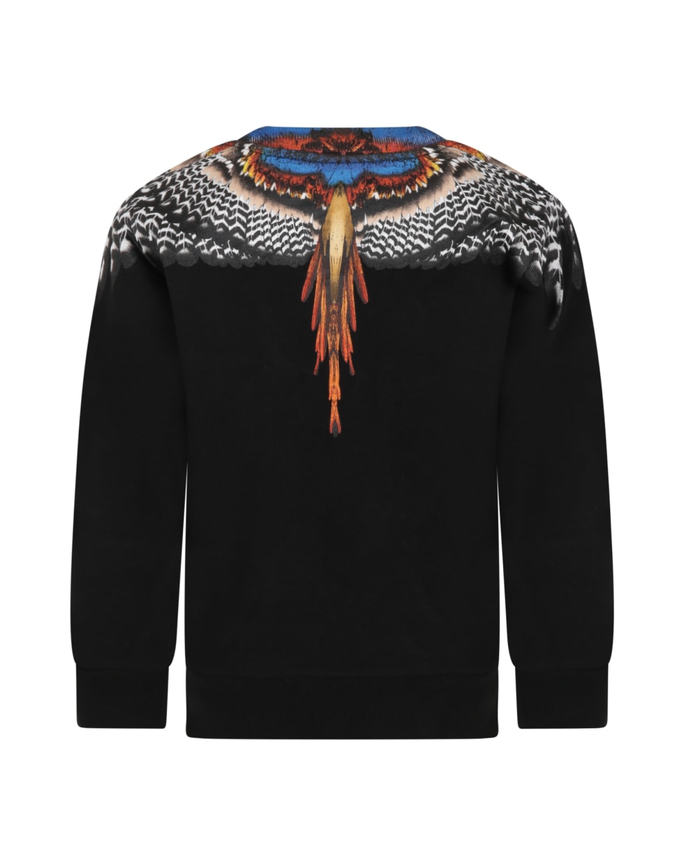Marcelo Burlon Black Sweatshirt For Boy With Iconic Wings - Nero e Arancione