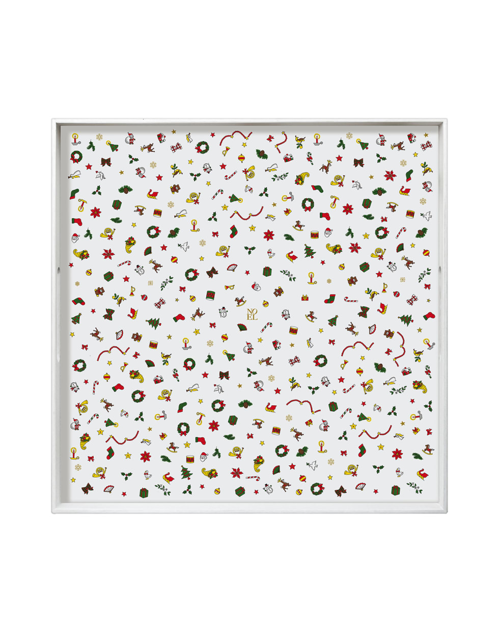 Taitù Square Tray - Noel Oro Collection - Multicolor and White