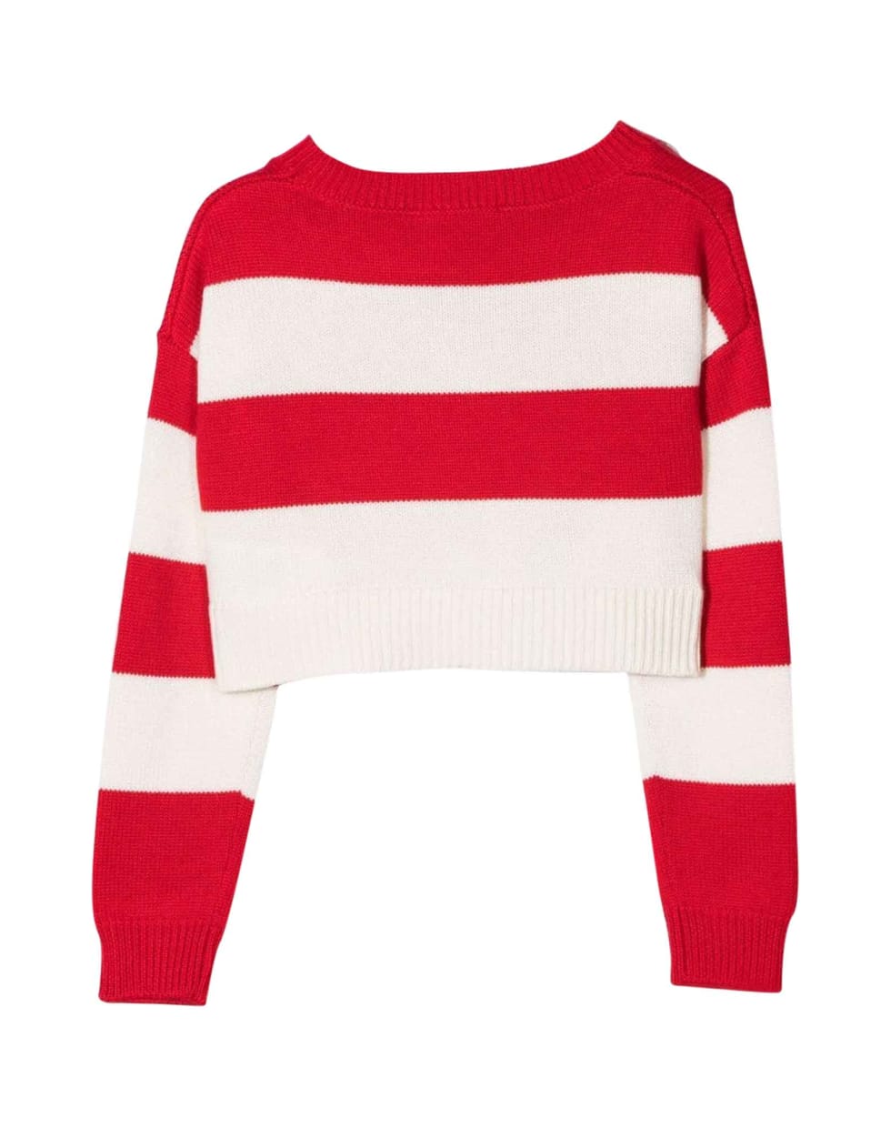 Monnalisa Girl Striped Sweater - Panna