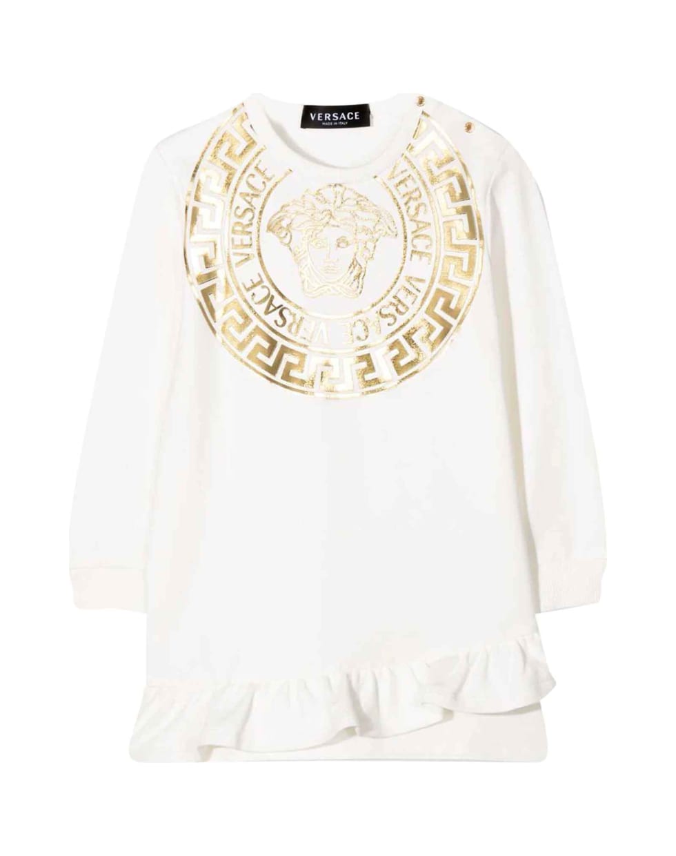 Versace White / Gold Dress Baby Kids - Bianco/oro