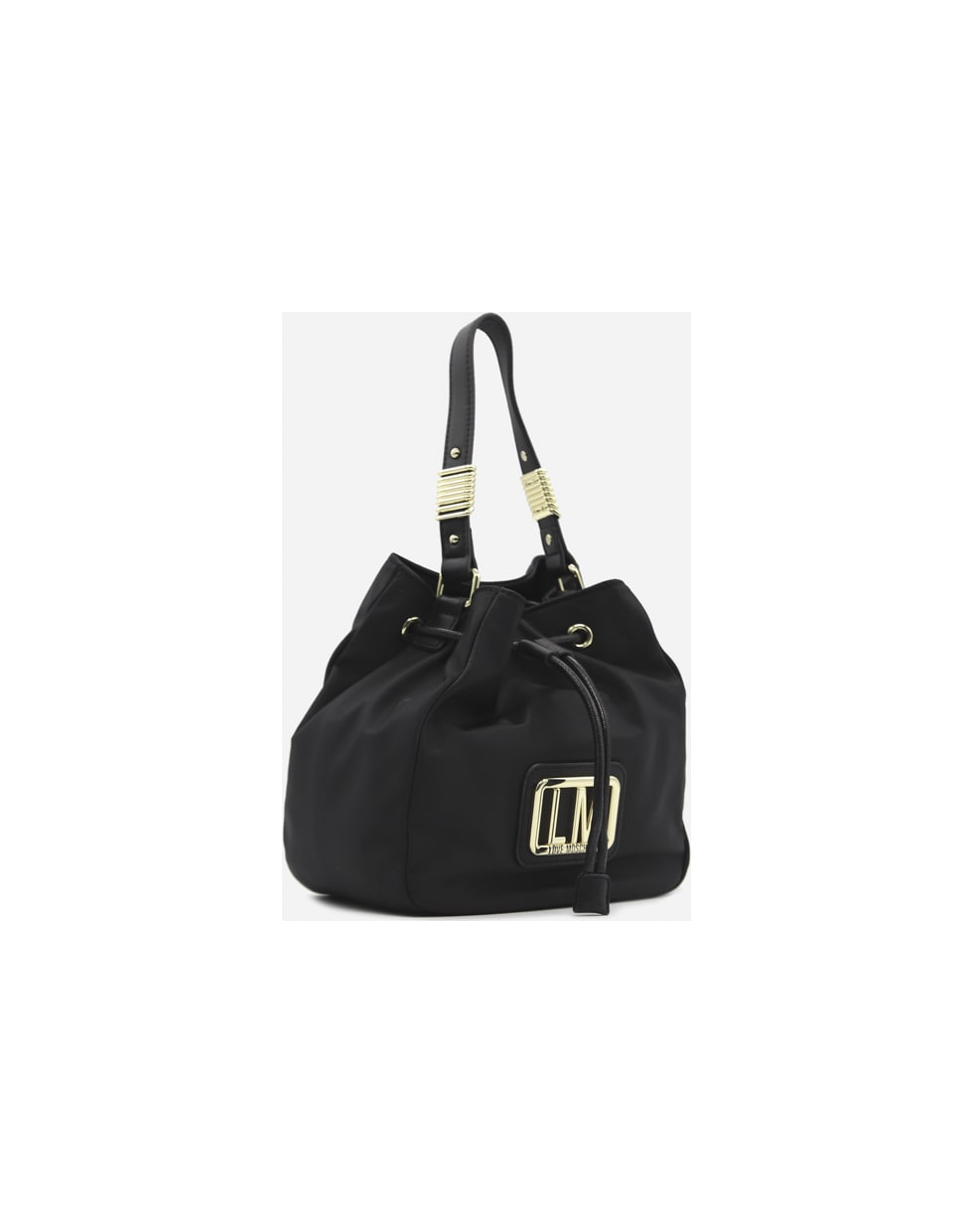 Love Moschino Bucket Bag In Nylon With Logo Lettering - Black