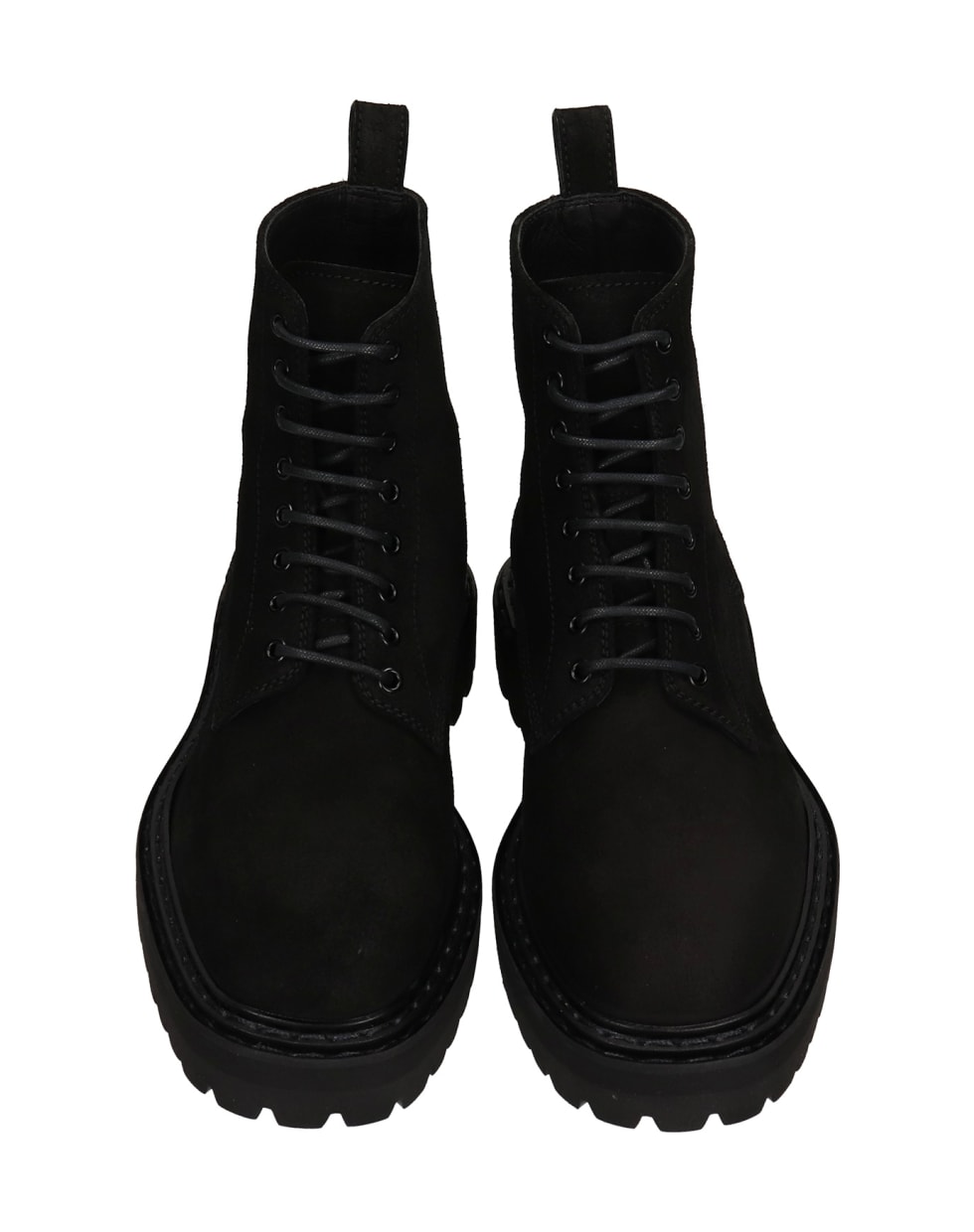 Officine Creative Pistols 002 Combat Boots In Black Suede - black