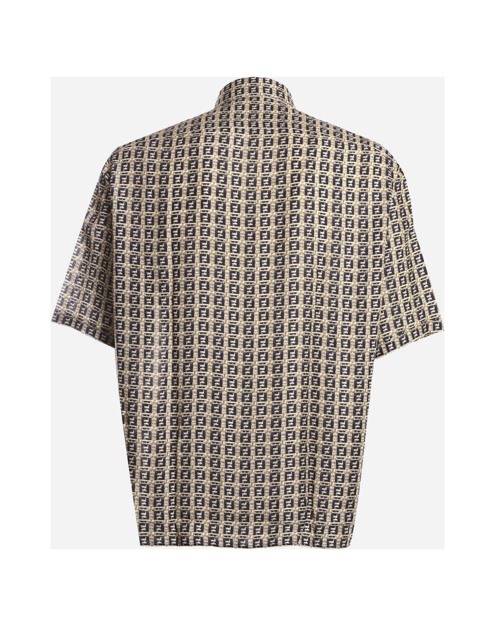 Fendi Oversized Shirt With All-over Ff Motif - Beige