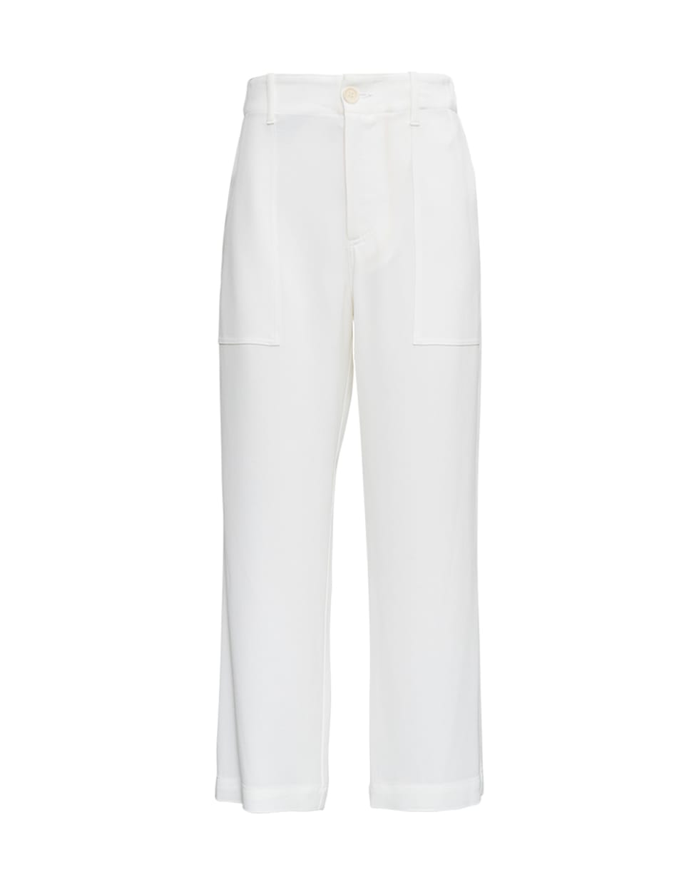 Jejia Camelle In Viscose Blend Trousers With Pockets - White