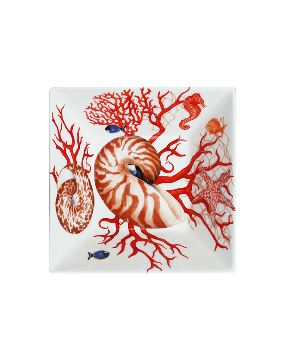 Taitù Medium Squared All-Purpose Bowl - Mare Collection - Coral Red