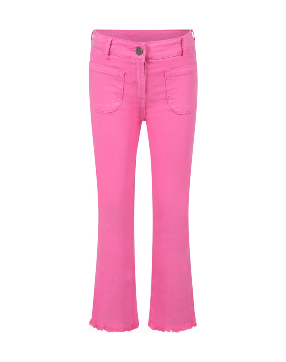 Stella McCartney Kids Fuchsia Jeans For Girl With Patch Logo - Fuchsia