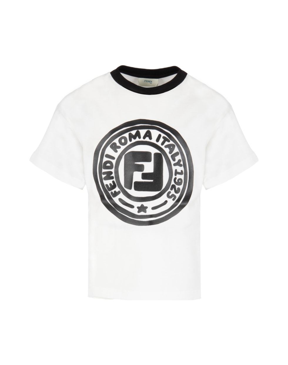 Fendi White T-shirt For Kids With Double Ff - White