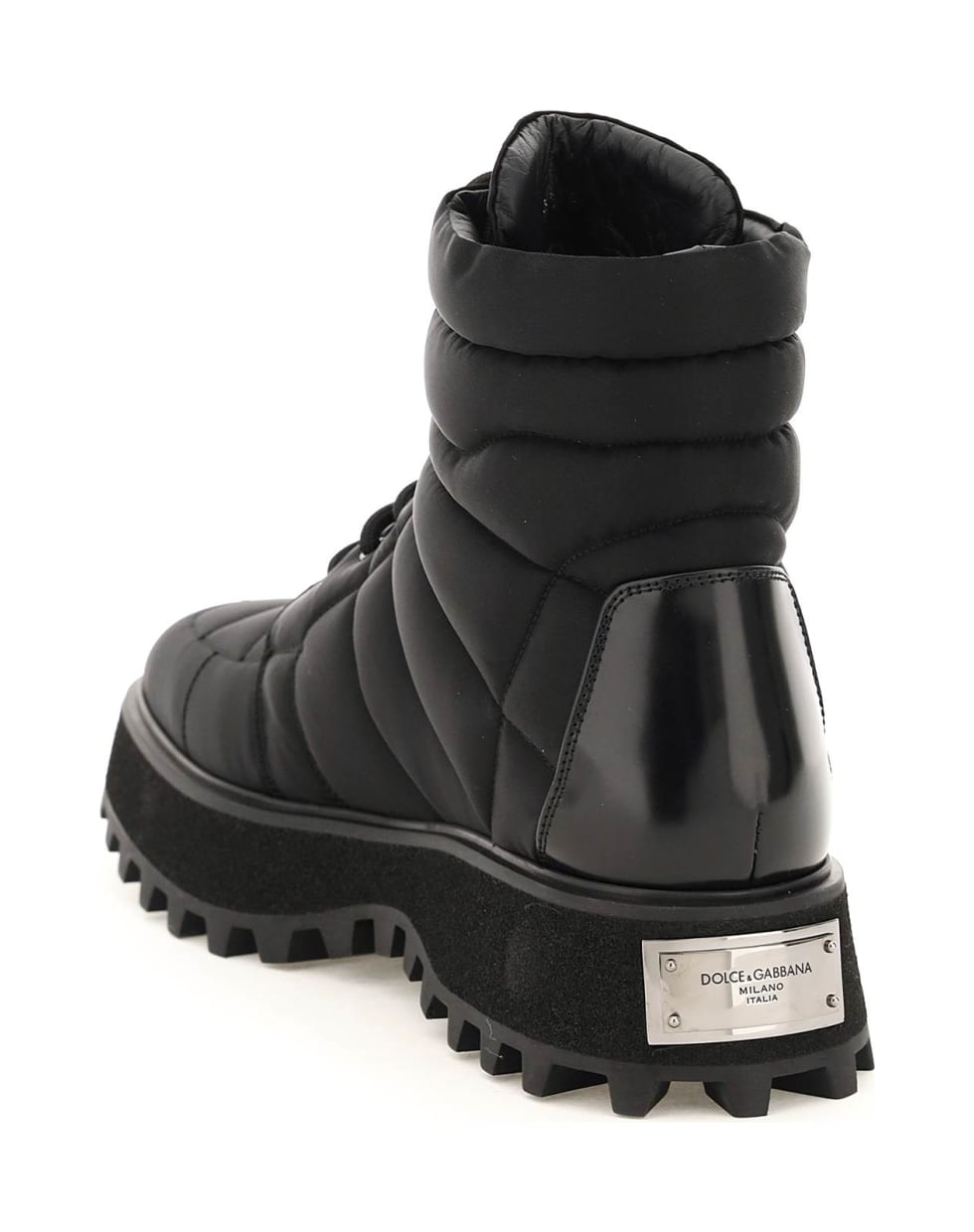 Dolce & Gabbana Nylon Lace-up Boots - Nero/nero