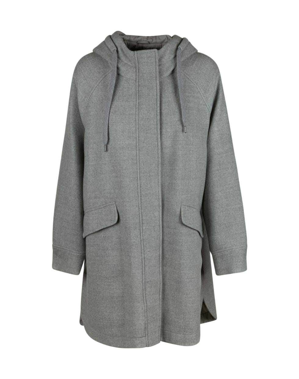 Brunello Cucinelli Oversize Hooded Coat - Grey