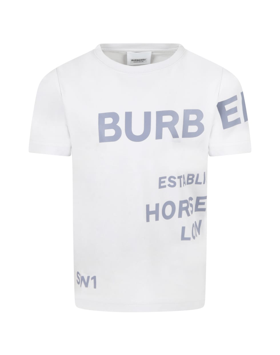 Burberry Gray T-shirt For Kids With Gray Logo - Grey