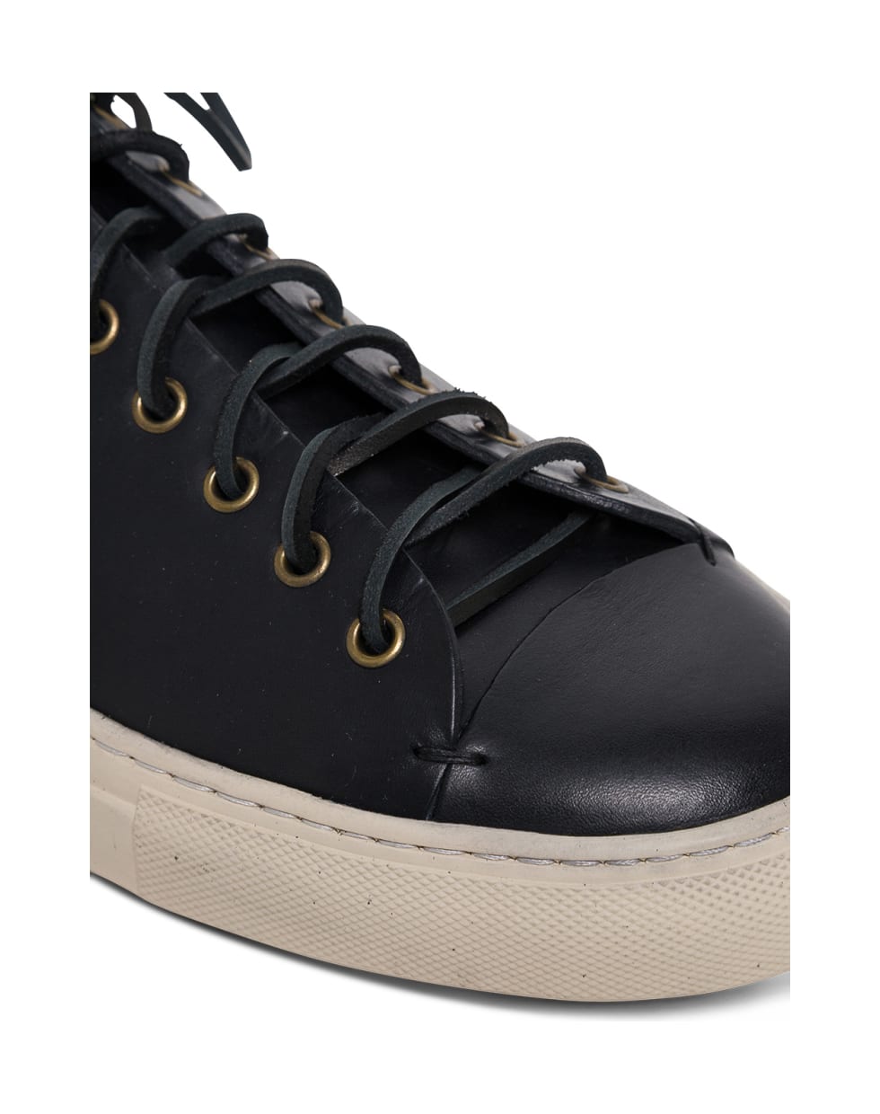 Buttero Black Leather Sneakers With Laces - Black
