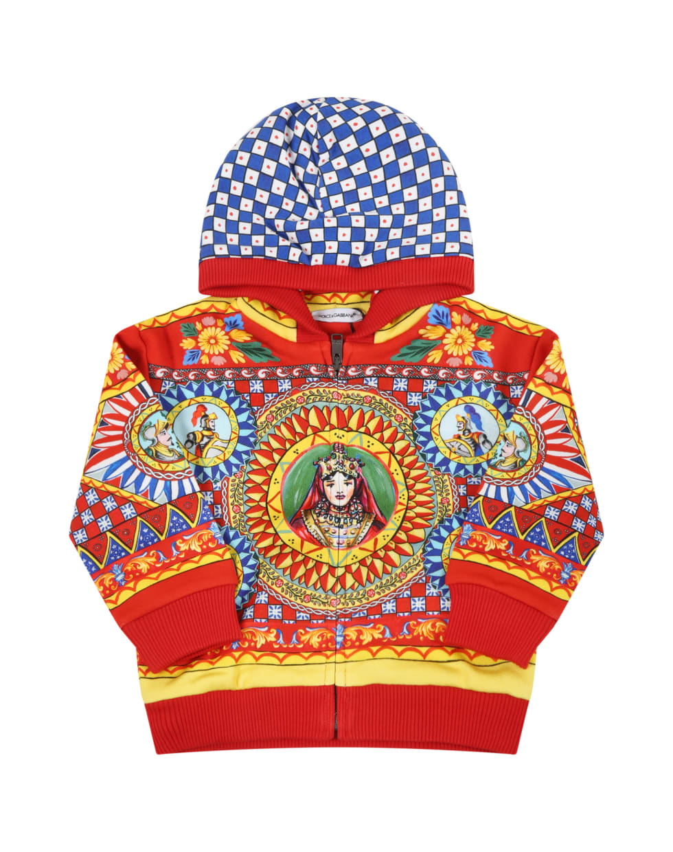 Dolce & Gabbana Red Sweatshirt For Baby Kids With Prints - Multicolor