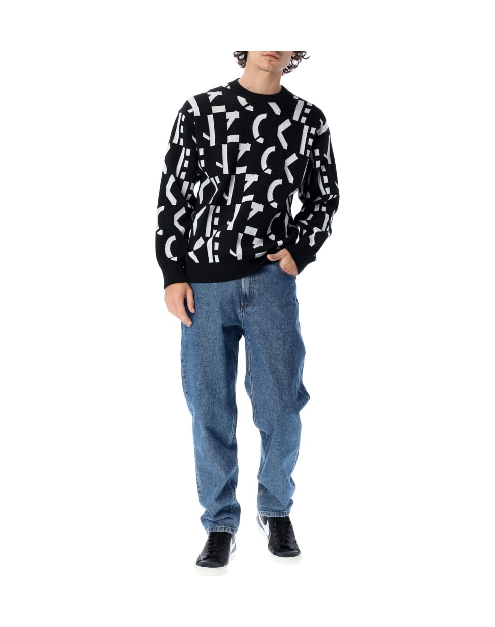 Kenzo Abstract Monogram Sweater - BLACK