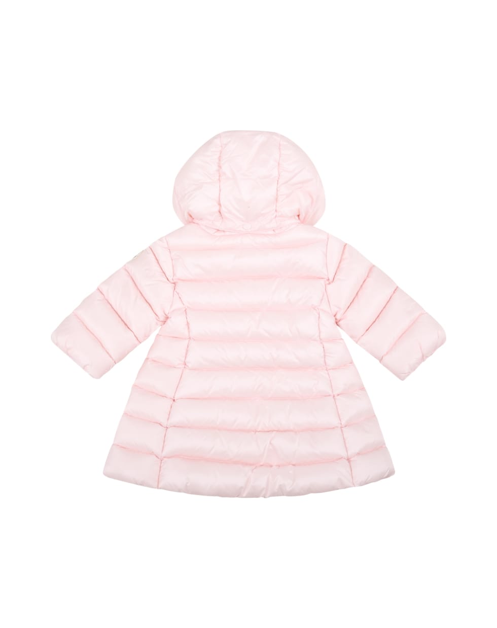 Moncler Pink "majeure" Jacket For Baby Girl With Logo Patch - Pink
