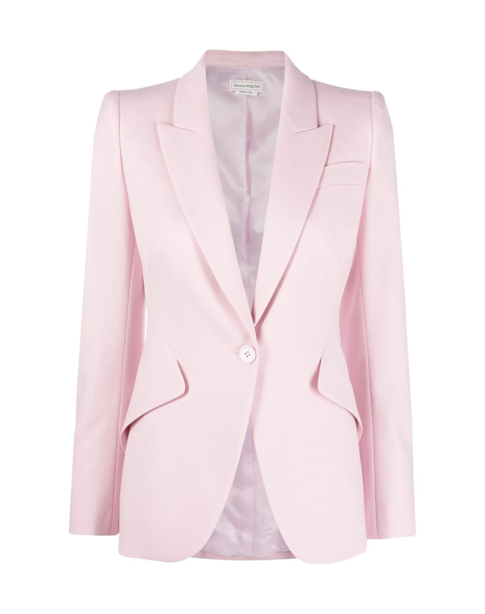 Alexander McQueen Jkt Peak Shld One But - Ice Pink