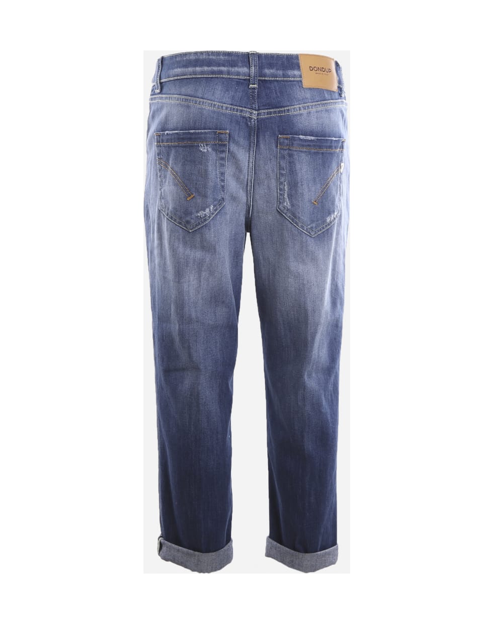 Dondup Used-effect Denim Jeans With Cuts - Blue