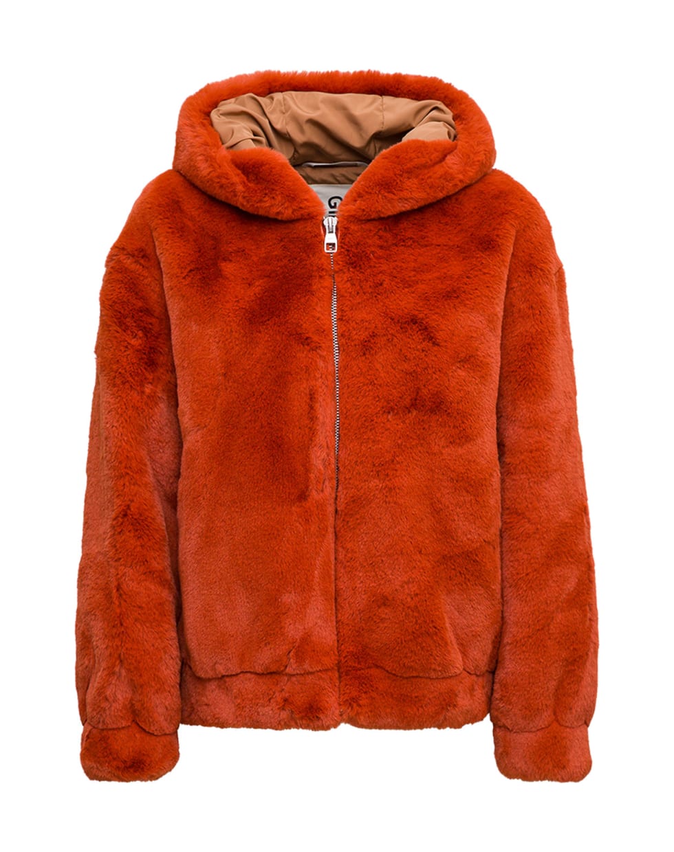GINY Kelly Orange  Ecological Hooded Fur - Orange