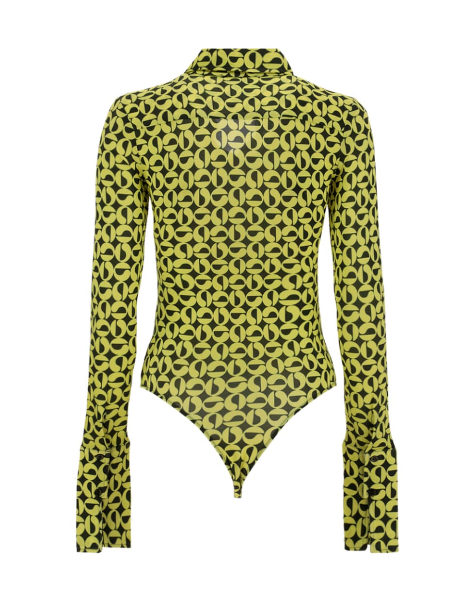 Coperni Jersey Bodysuit - Khaki green/lemon