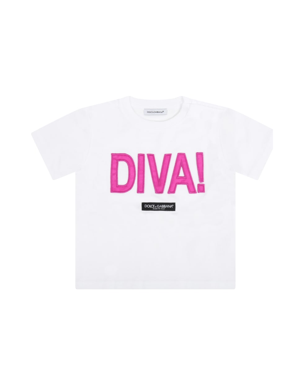 Dolce & Gabbana White T-shirt For Baby Girl With Logo - White