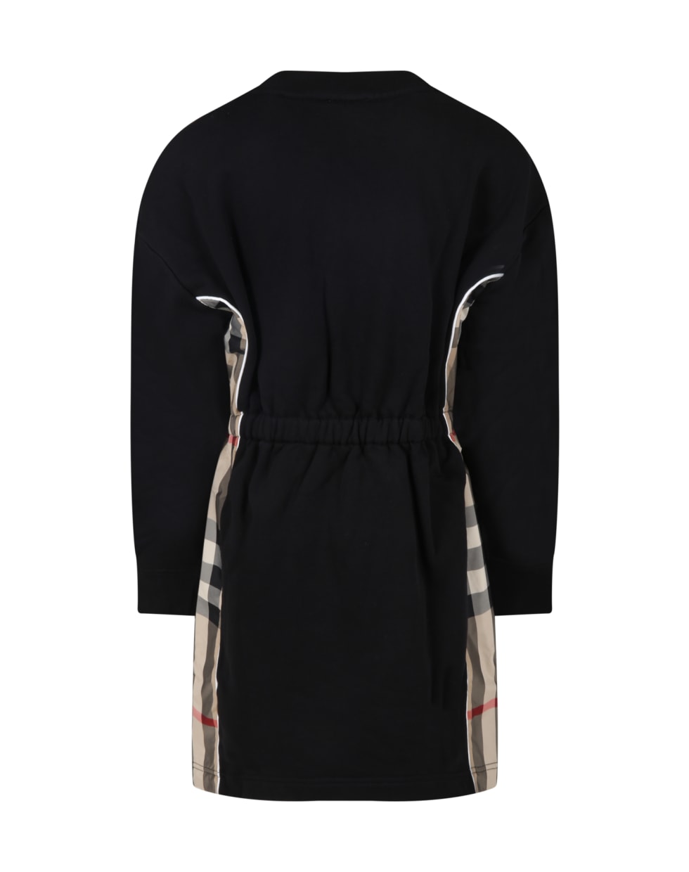 Burberry Black Dress For Girl With Iconic Check Vintage - Black