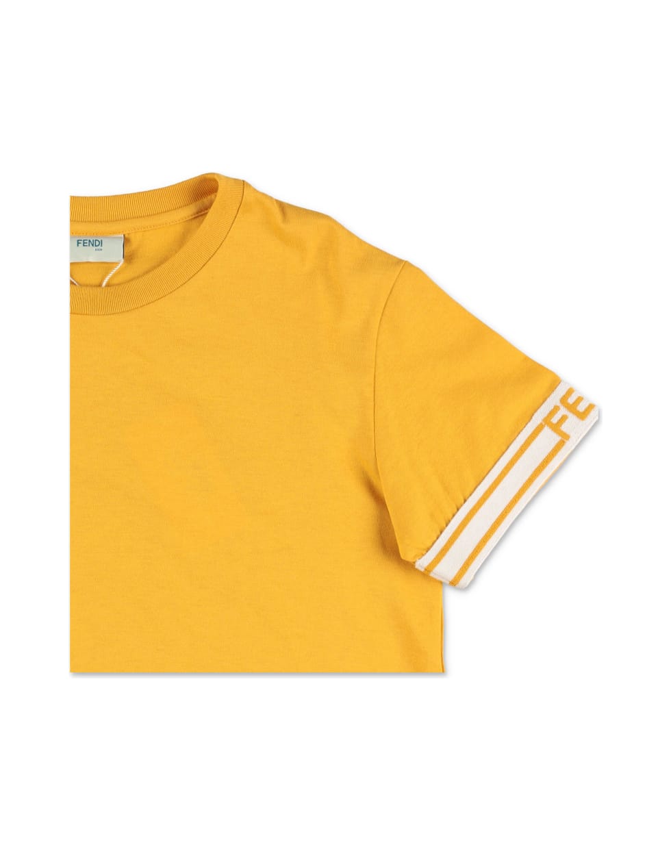 Fendi T-shirt Giallo Senape In Jersey Di Cotone - Giallo