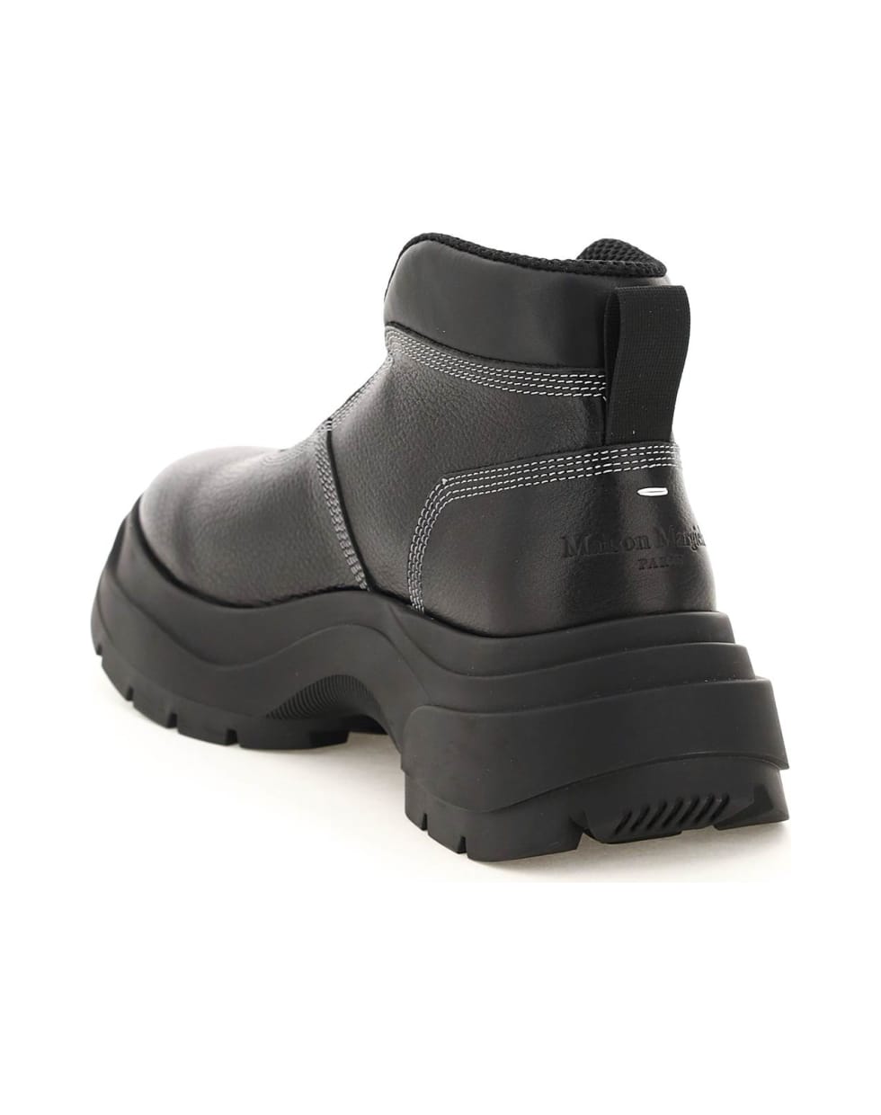 Maison Margiela Slip On Leather Sneakers - Black
