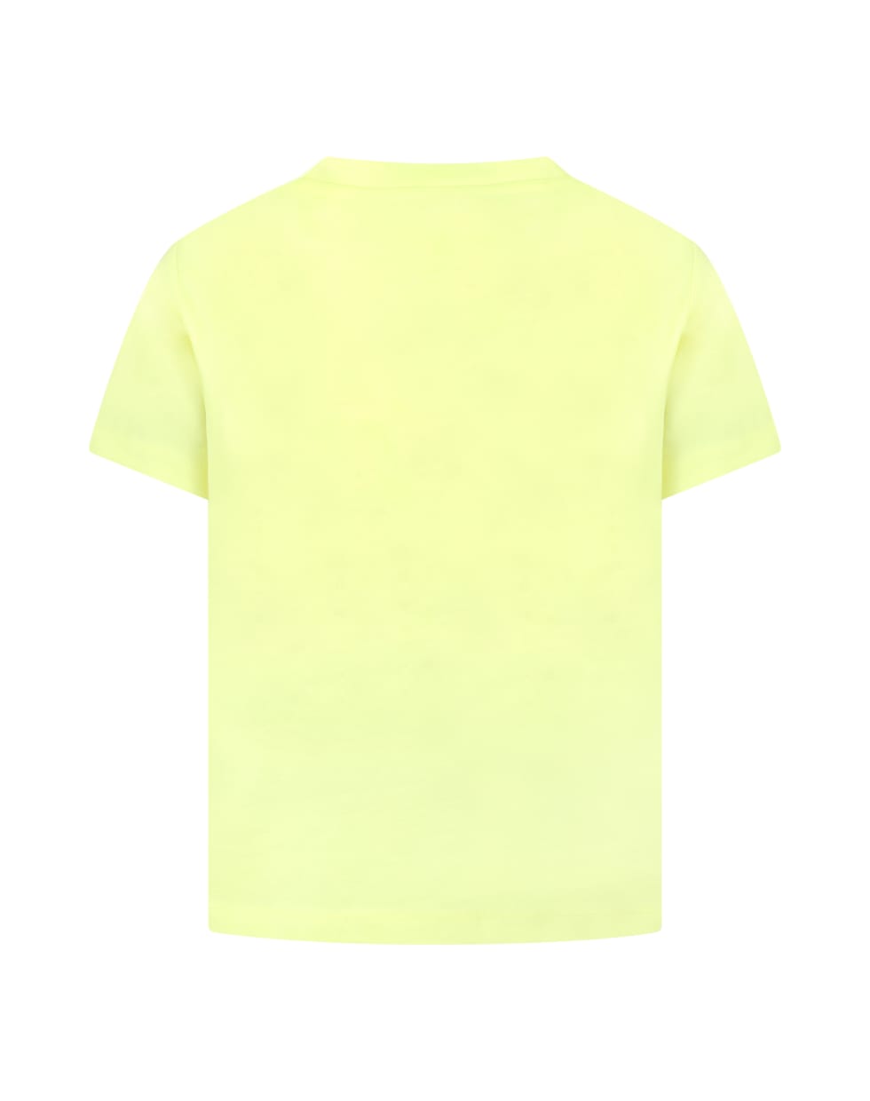 Balmain Neon-yellow T-shirt For Kids With Double Silver Logo - Yellow