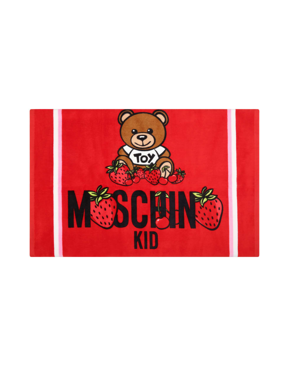 Moschino Red Beach Towel For Girl With Teddy Bear - Red