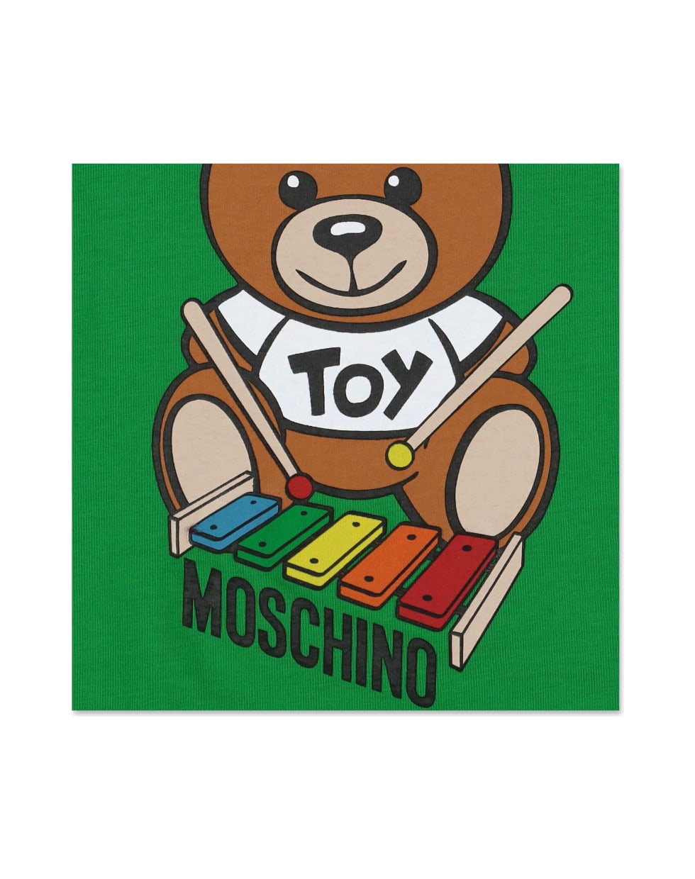 Moschino T-shirt Verde Teddy Bear In Jersey Di Cotone - Verde