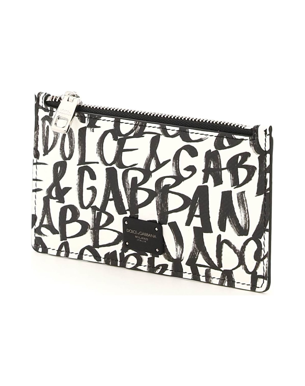 Dolce & Gabbana Dg Graffiti Zipped Card Holder - LOGO1 NERO F BCO NAT (Black)