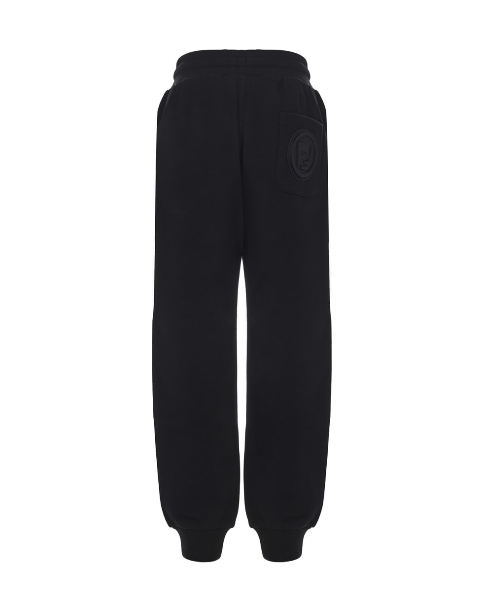 Fendi Black Cotton Joggers With Logo - Green