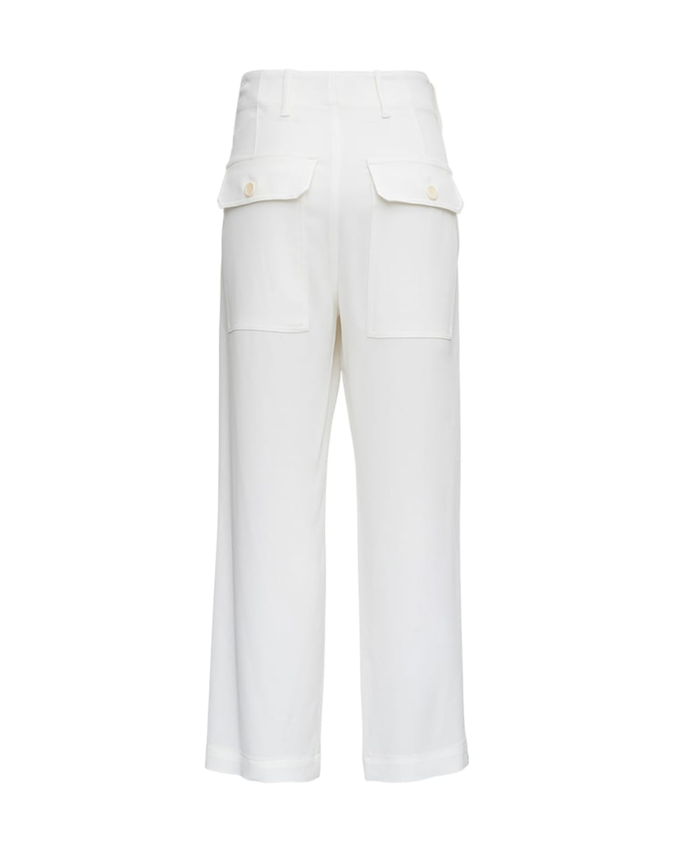 Jejia Camelle In Viscose Blend Trousers With Pockets - White