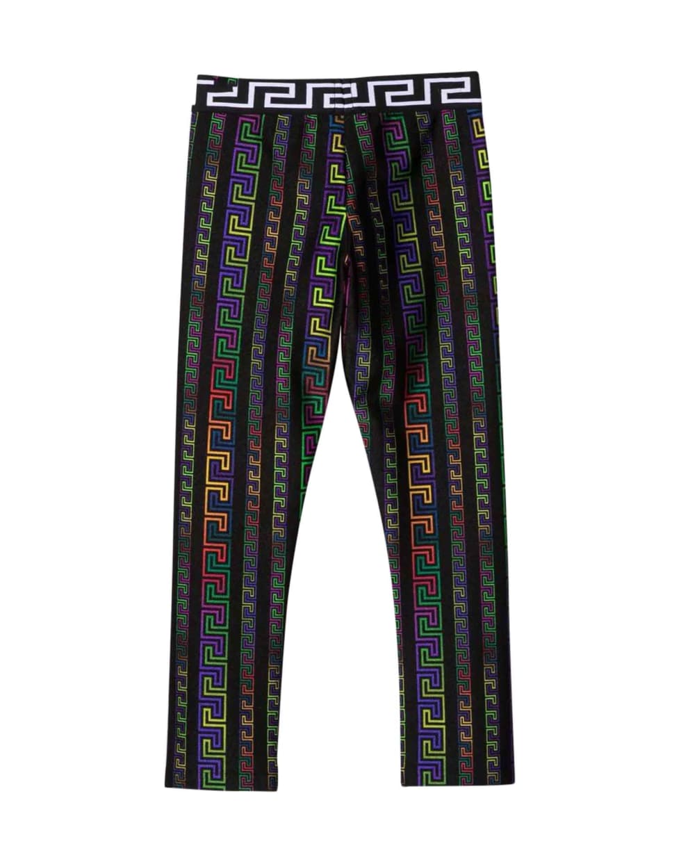 Young Versace Young Multicolored Girl's Leggings - BLACK