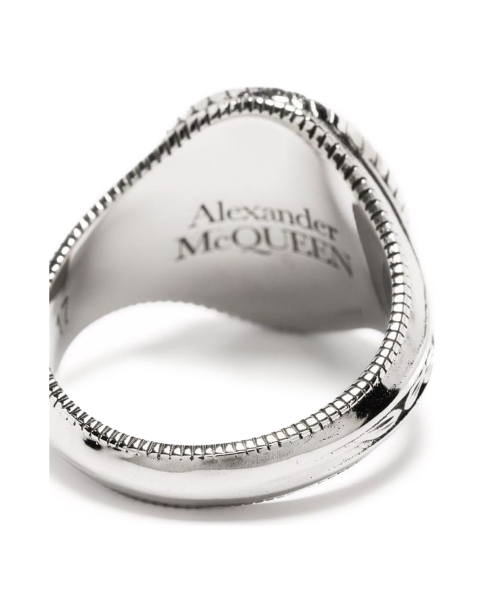 Alexander McQueen Medallion Skull Ring - Silver