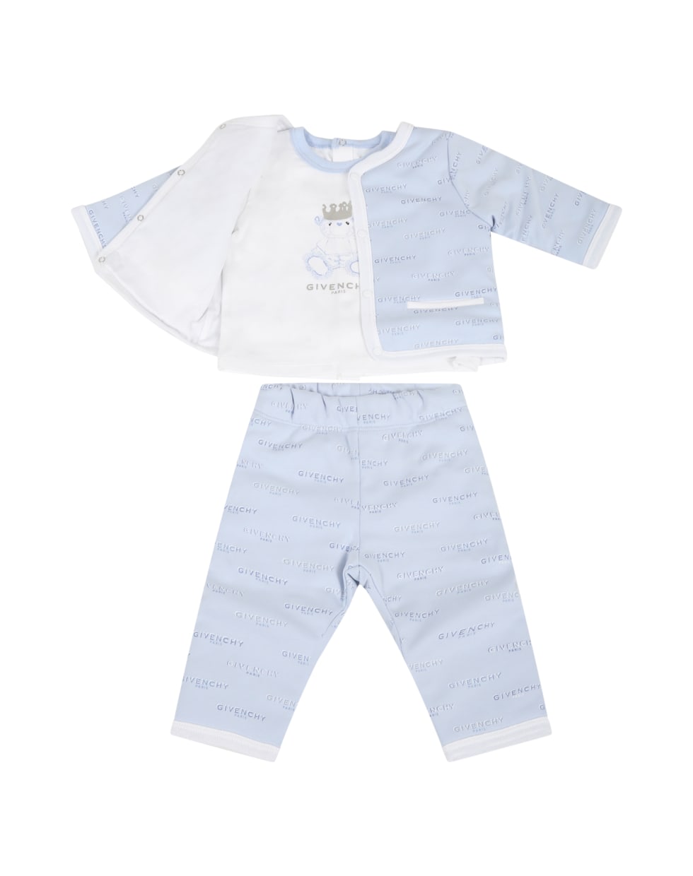 Givenchy Light Blue Tracksuit For Baby Boy - Blu