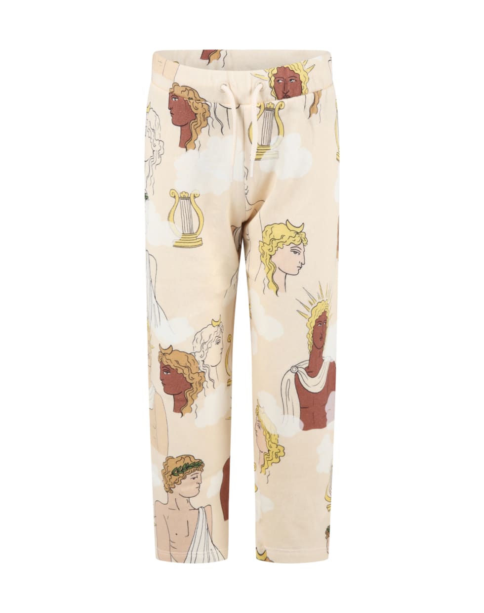 Mini Rodini Ivory Sweatpants For Kids With Divinities - Ivory