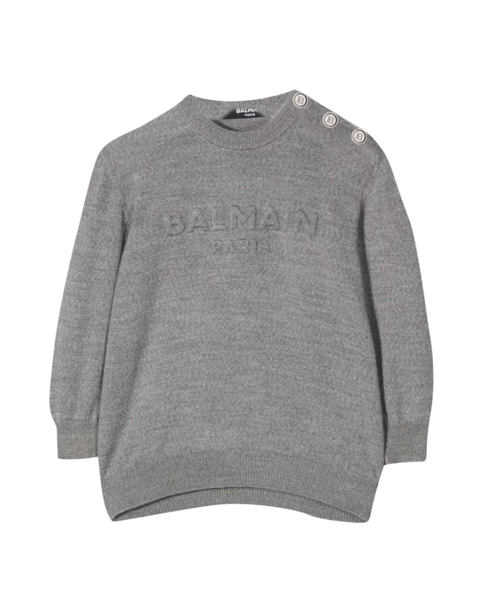 Balmain Newborn Gray Sweater - Grigio