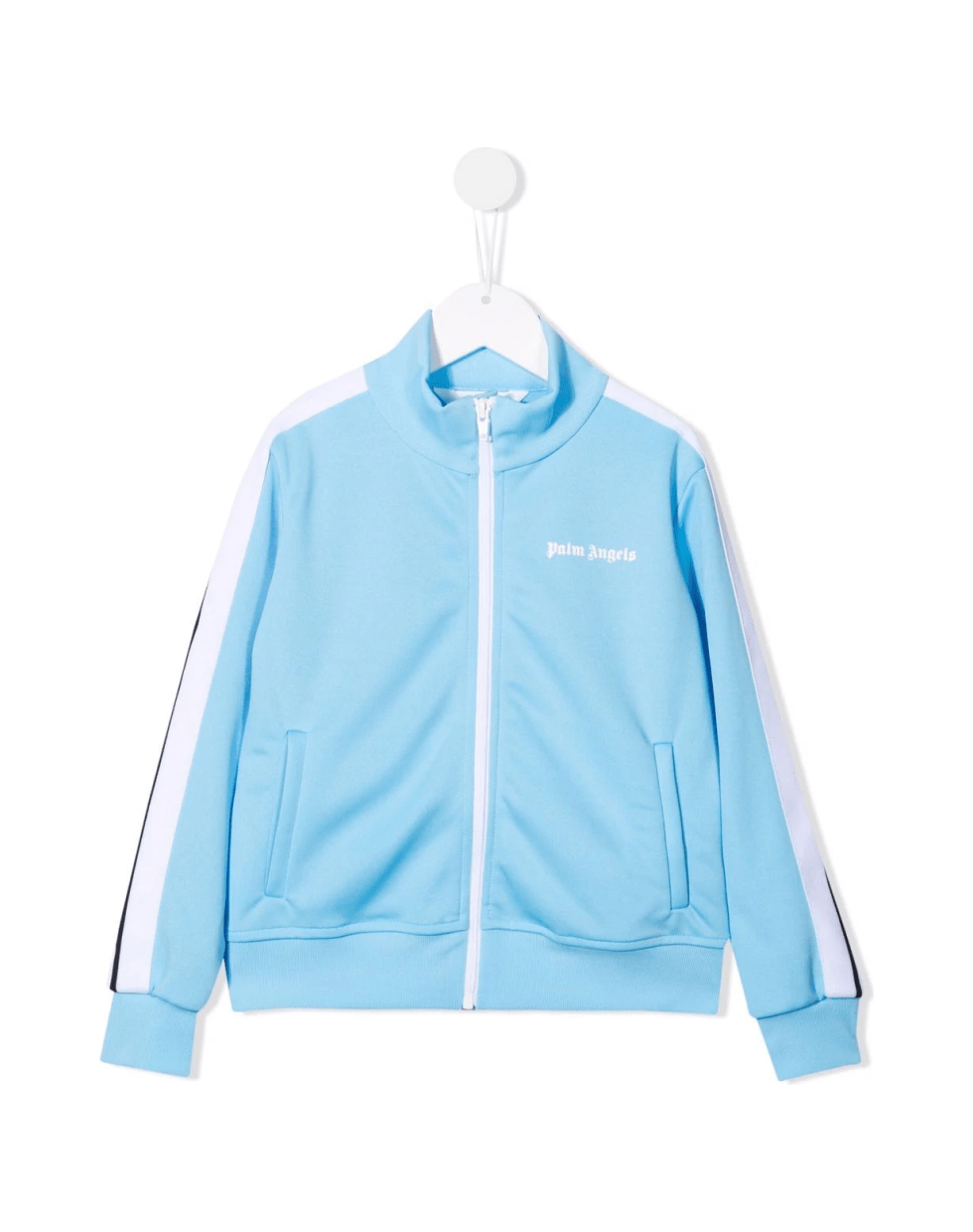 light blue track jacket