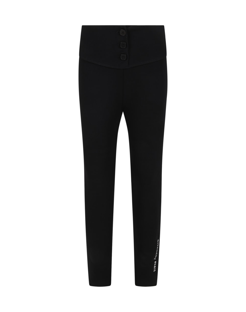 Givenchy Black Leggings For Girl With Logo - Nero
