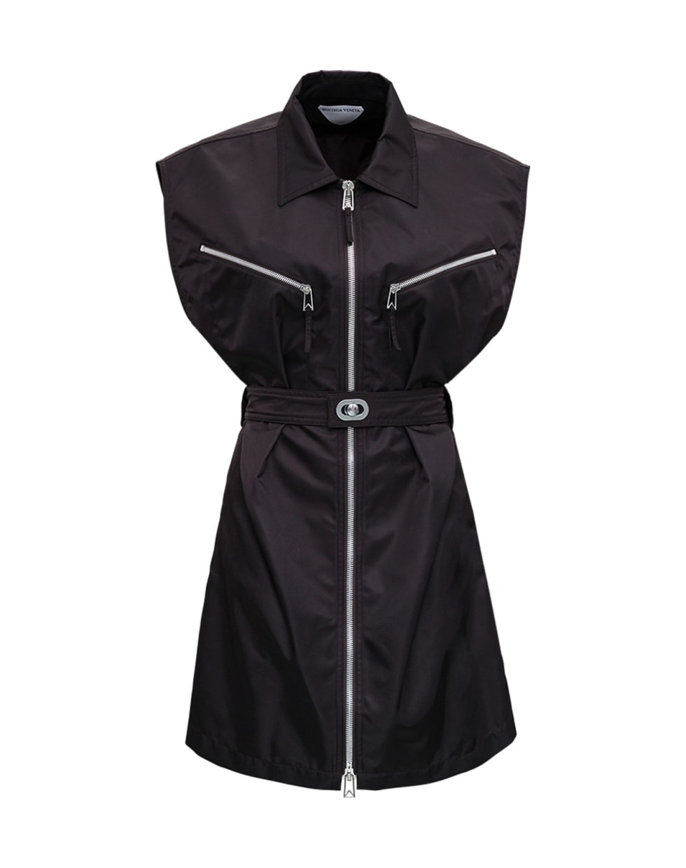 Bottega Veneta Black Technical Stretch Nylon Dress - Brown