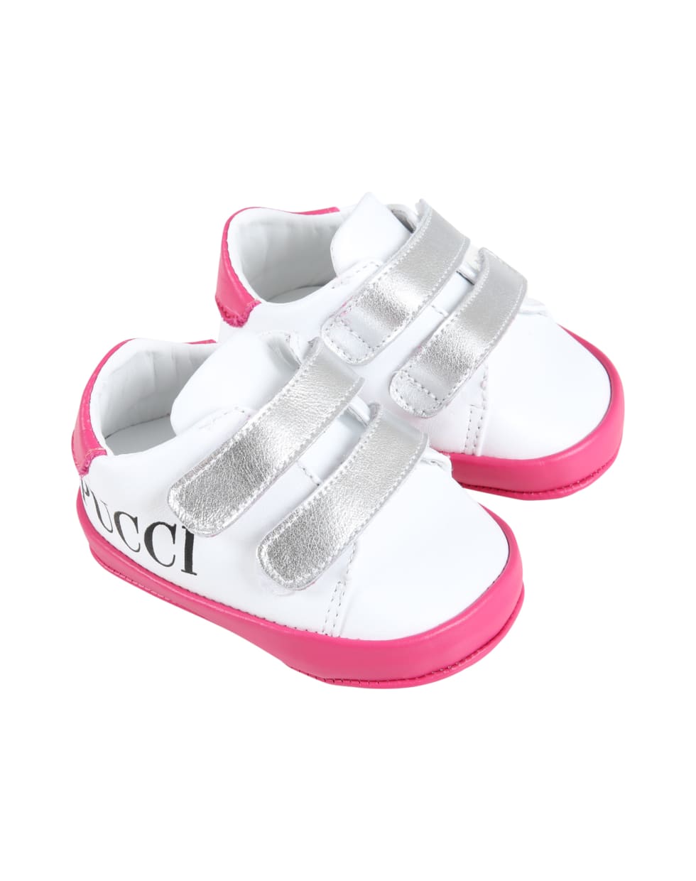 Emilio Pucci Multicolor Sneakers For Baby Girl - White