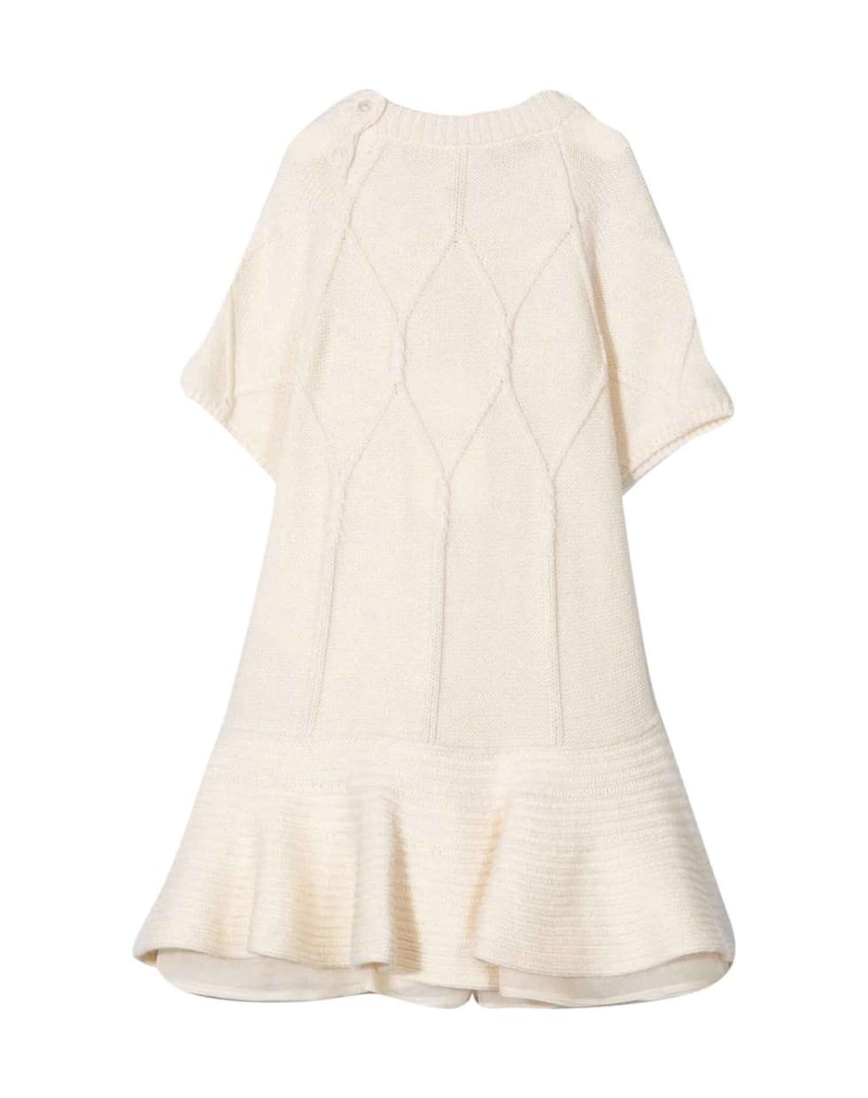 Fendi Dress With Brunello Cucinelli Kids Embroidery - Gesso