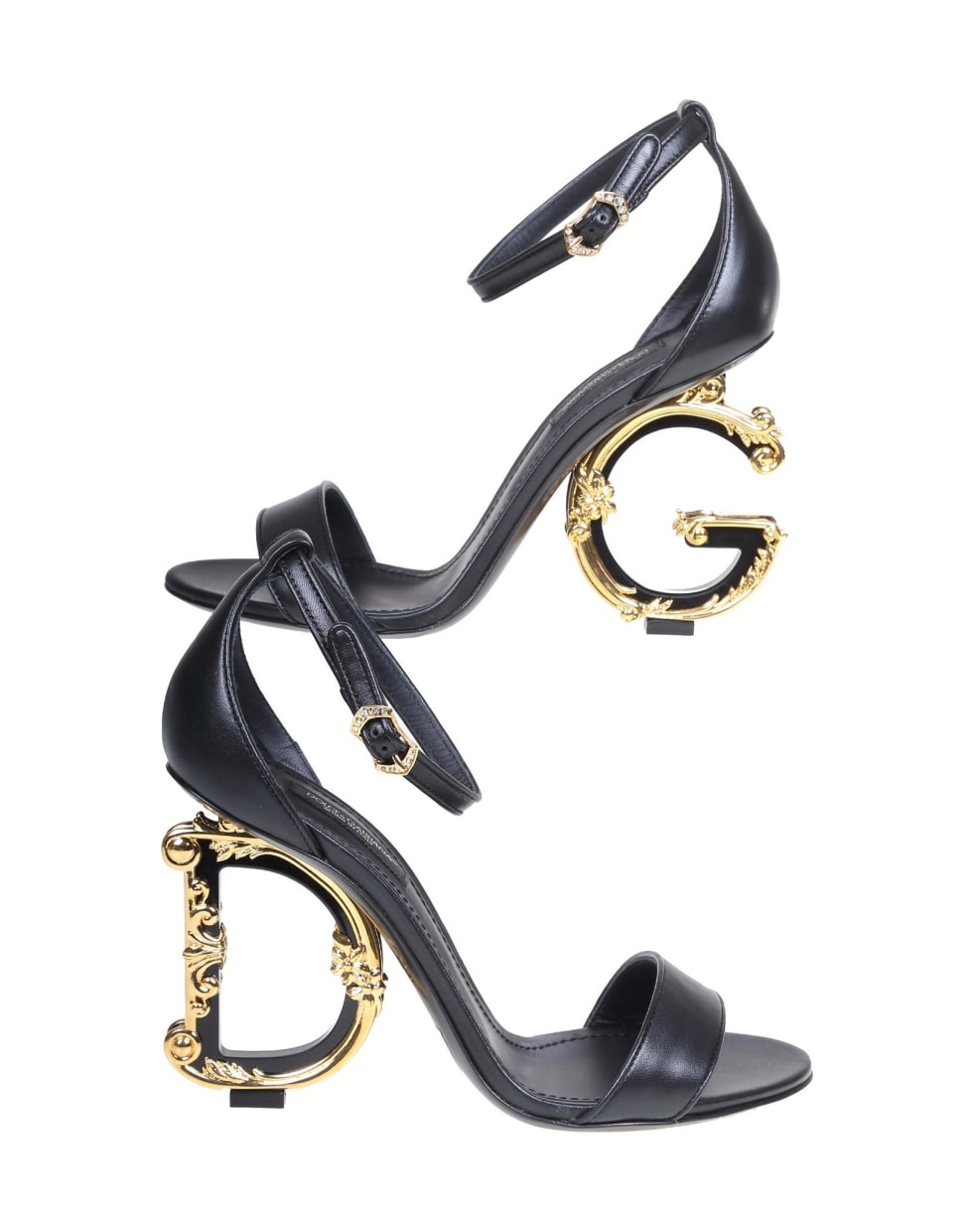 Dolce & Gabbana Devotion Sandal In Black Leather - Black