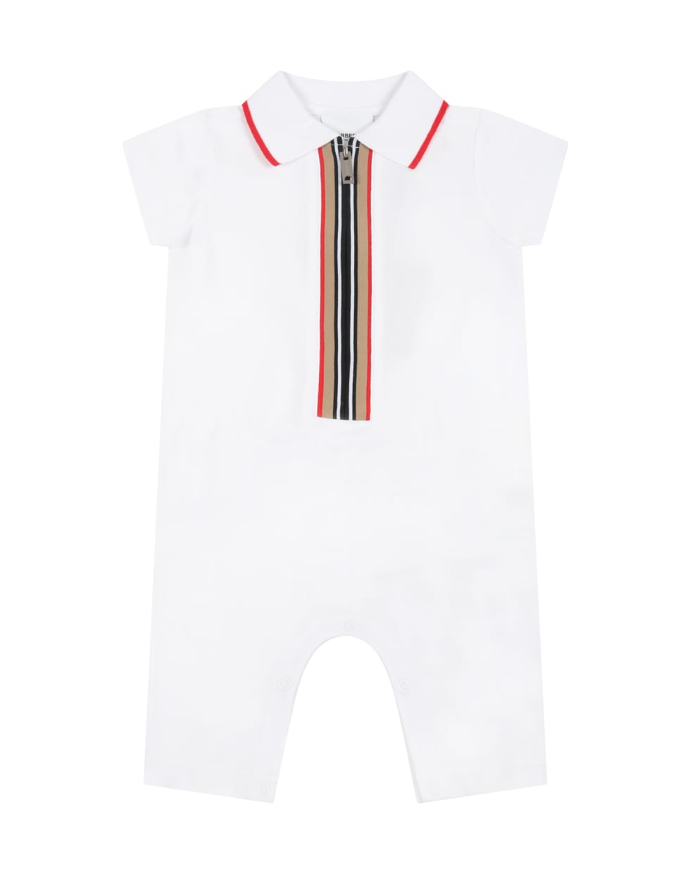 Burberry White Babygrow For Baby Boy With Check Vintage - White