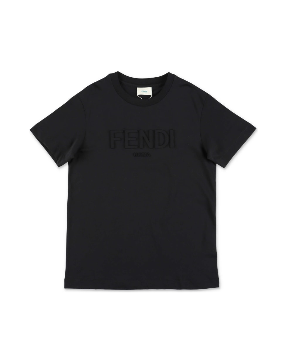 Fendi T-shirt Nera In Jersey Di Cotone - Nero