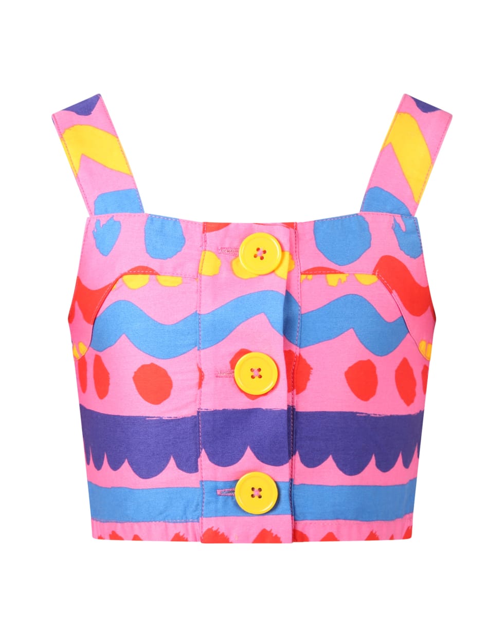 Stella McCartney Kids Fuchsia Top For Girl With Multicolor Designs - Fuchsia